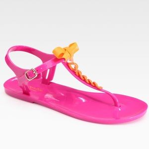 Kate Spade Farren Pink/Orange Bow Sandals Sz 8